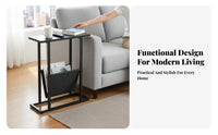 C-Shaped Sofa Table Space-Saving C-Shaped Table Easy to Clean for Small Spaces