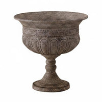 Pedestal Planter Vintage Goblet Planter Embossed Detailing Plant Holder for Courtyard, Floral Display