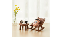 6 Pieces Whimsical Resin Pig Statue with Table Cute Pig Figurine with Rocking Chair Small Piggy Resin Art Ornament Decorative for Collectors