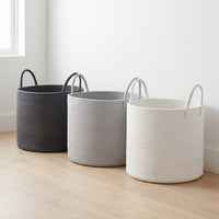 Cotton Rope Woven Laundry Hamper Storage Basket for Clothes and Toys