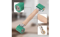 1 Piece Seam Roller Handheld Wooden Pressing Roller Metal Arm Double-ended Roller for Seamless Pressing Suitable for Film Fusing Edge Work Detail Corner Finishing