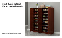 1 Wooden Shoe Storage Cabinet Space Saving Footwear Storage Large Capacity Entryway Organizer Adjustable Shelving Suitable for Student Dorm Room Homeowner Hallway Balcony Bedroom