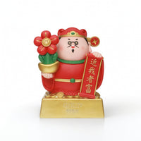 God of Prosperity Statue with Scroll Chinese God Figurine with Gold Base Feng Shui Desktop Ornament for Collectors, Reception Desk