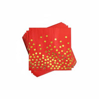 Red Foil Spot Tableware Set, Festive Party Supplies, Holiday