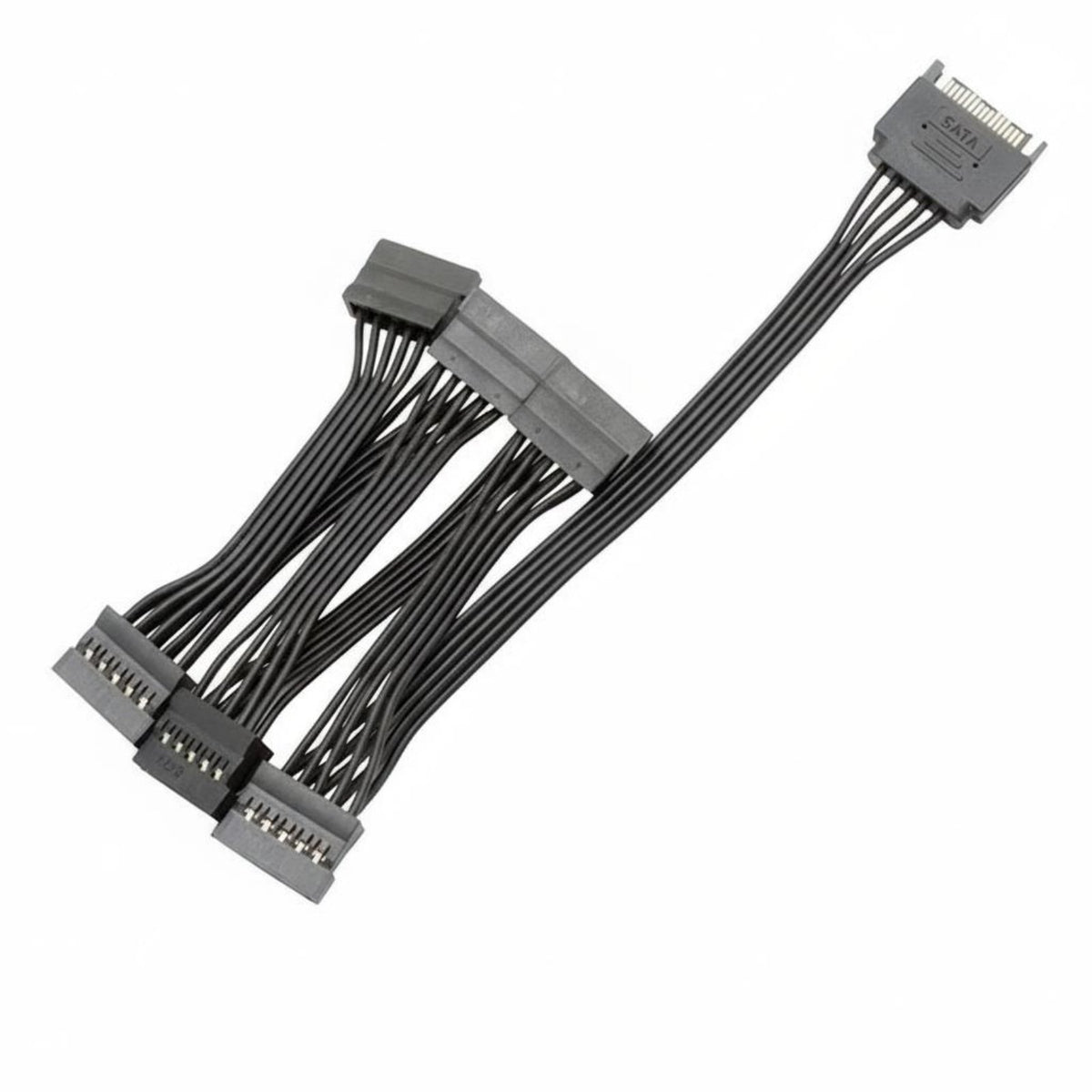 1 to 5 Serial ATA Power Adapter Secure Connection Serial ATA Power Splitter Cable Tinned Copper Wire Computer Component for Home Server