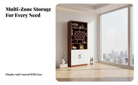 Versatile Design Sideboard with Wine Rack Sturdy and Long-Lasting Modern Bar Cabinet Thickened Board Wine Rack Cabinet for Home Entertainers, Homeowners, Adults, Entryway, Kitchen, Parties