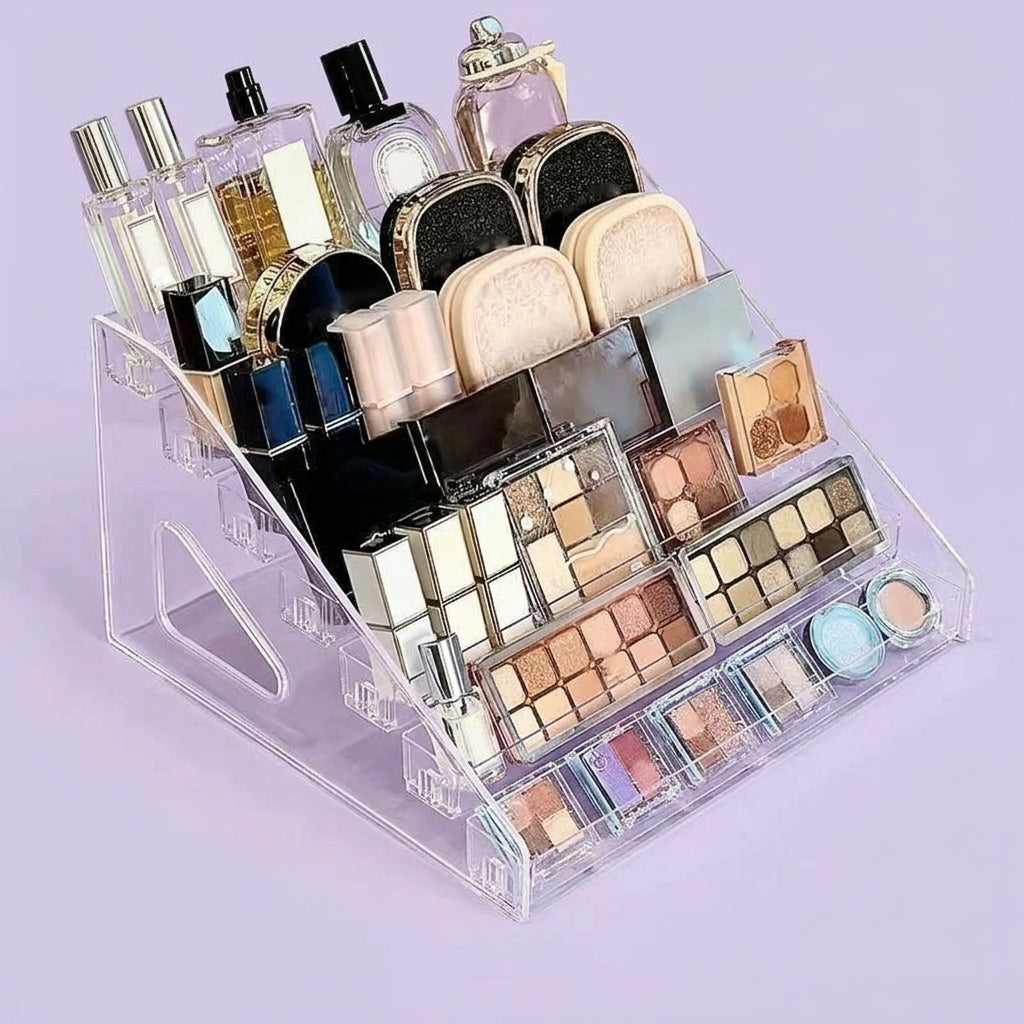Make Up Organiser Storage, 7-Tier Stackable Clear Acrylic Display, Dressing Table Desktop Organizer, Cosmetic Up Desk