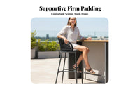 Woven Highrear Stool with supportrest Highrear Bar Chair Breathable Weave All-Weather for Adults, Entertainers, supportyard