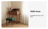 Single-Drawer Vanity with Round Mirror Space-Efficient Size Dressing Table Easy to Clean Multi-Functional for Women, Teens