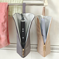Pink Heat-Resistant Storage Bag for Curling Irons and Hair Dryers, Portable with Hanging Rope