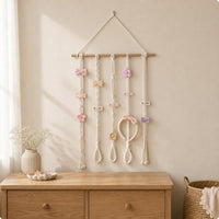 Wall-Hanging Organizer Rack Triangular Wooden Dowel Organizer Decorative