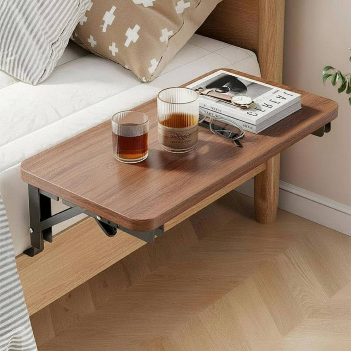 clamp-on Bed tray Foldable Design Folding Bed Frame Tray Space-Saving for children