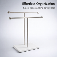 Bathroom Sink Organizer with 2 Tier Display Shelf for Bedroom Vanity, Stable Stainless Steel Dish Cloth Holder for Students