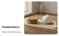 Anti-Scald Heat Insulating Cork Mat Non-Slip Round Cork Coaster Easy to Clean Heat Resistant Table Mat Absorbent for Tea Drinkers, Coffee Lovers, Kitchen, Home, Dining Room, Office
