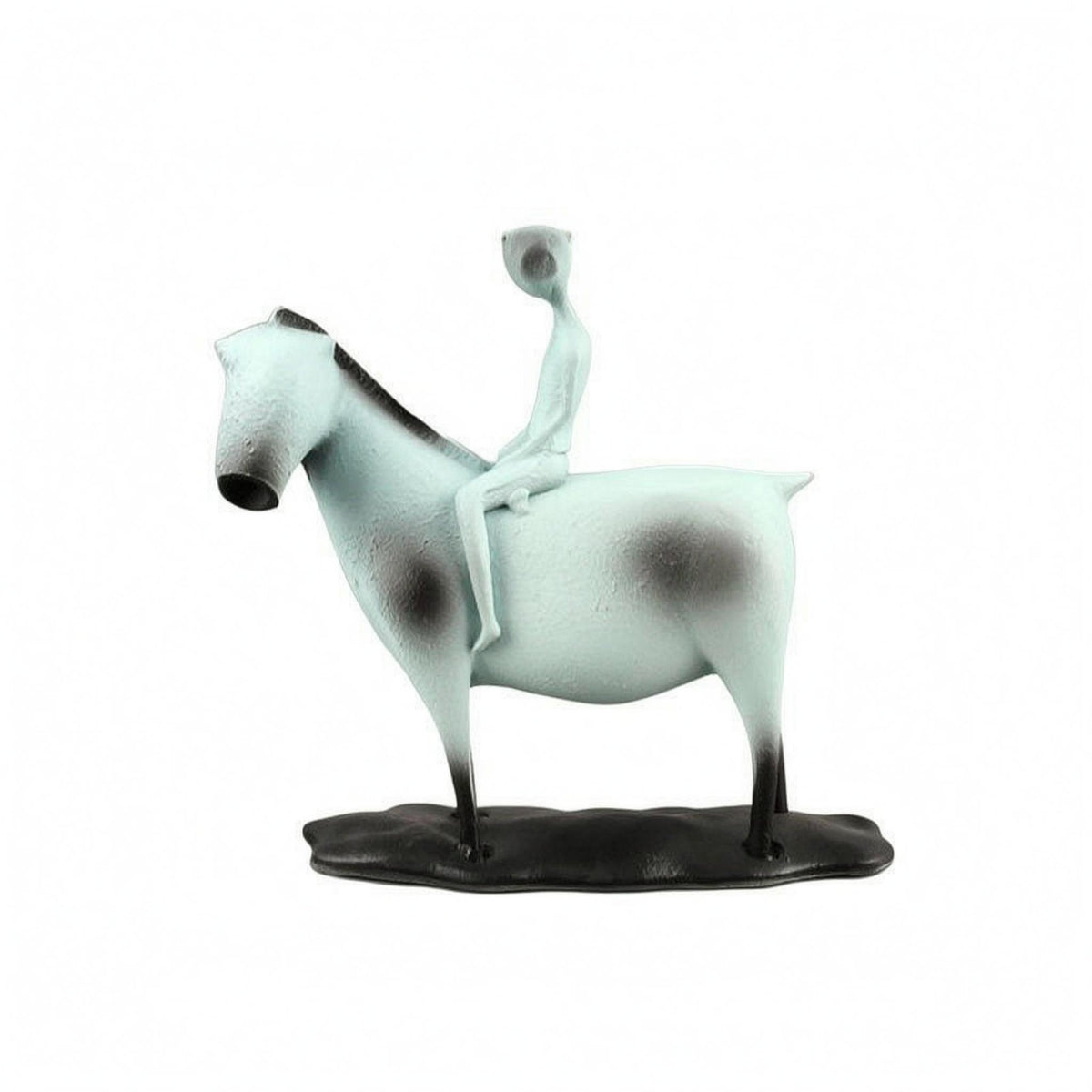 Equestrian Statue Textured Equestrian Sculpture Decorative Animal Figurine for Entryway