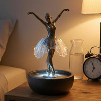 Ballerina Fountain Round Basin Table Ornament Rustic Design