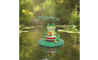 Frog Statue with Canopy Waterproof Floating Frog Figurine Weather-Resistant