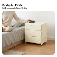 3-Tier Round Cabinet Light Luxury Aesthetic Round Multi-Tier Side Table Modern Design Raised Border Top for Homeowners