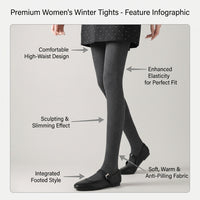 Thermal Leggings Women with Fleece Lined High Waist for Winter, Thick Insulated Tights for Autumn and Cold Weather, Breathable Viscose Blend