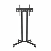 Mobile TV Stand Heavy Duty Rolling TV Cart with Wheels 360-degree Rotation Casters Adjustable Viewing Portable Presentation Stand Steel Frame Suitable for Businesses Office Exhibitors Conference Room