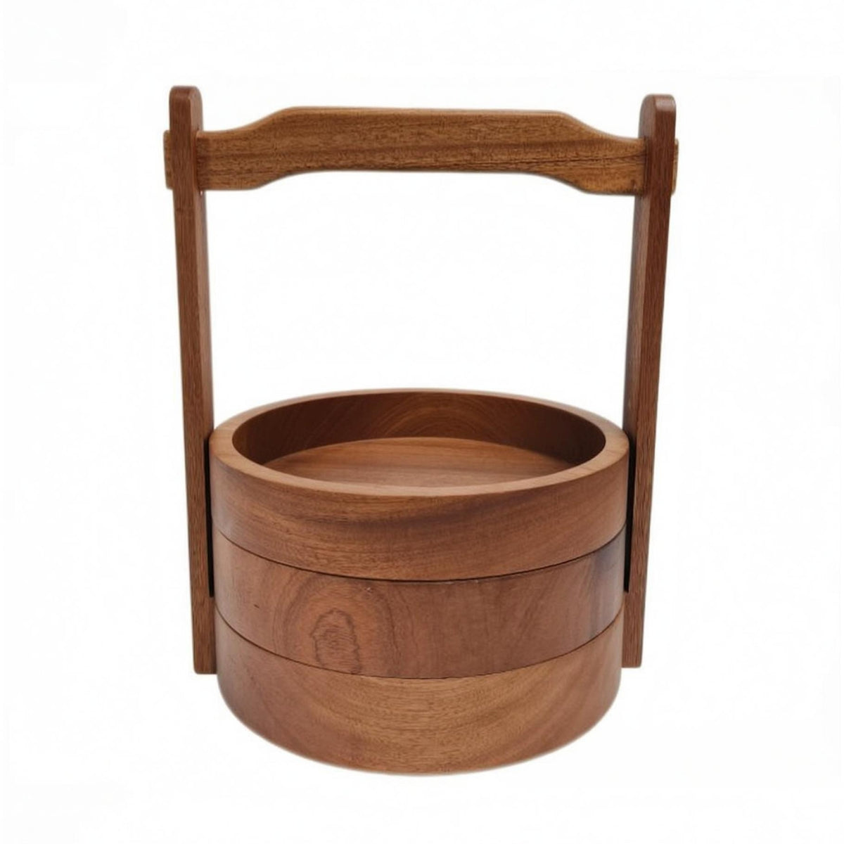 Wooden Hand Basket Natural Wood Household Storage Easy to Carry