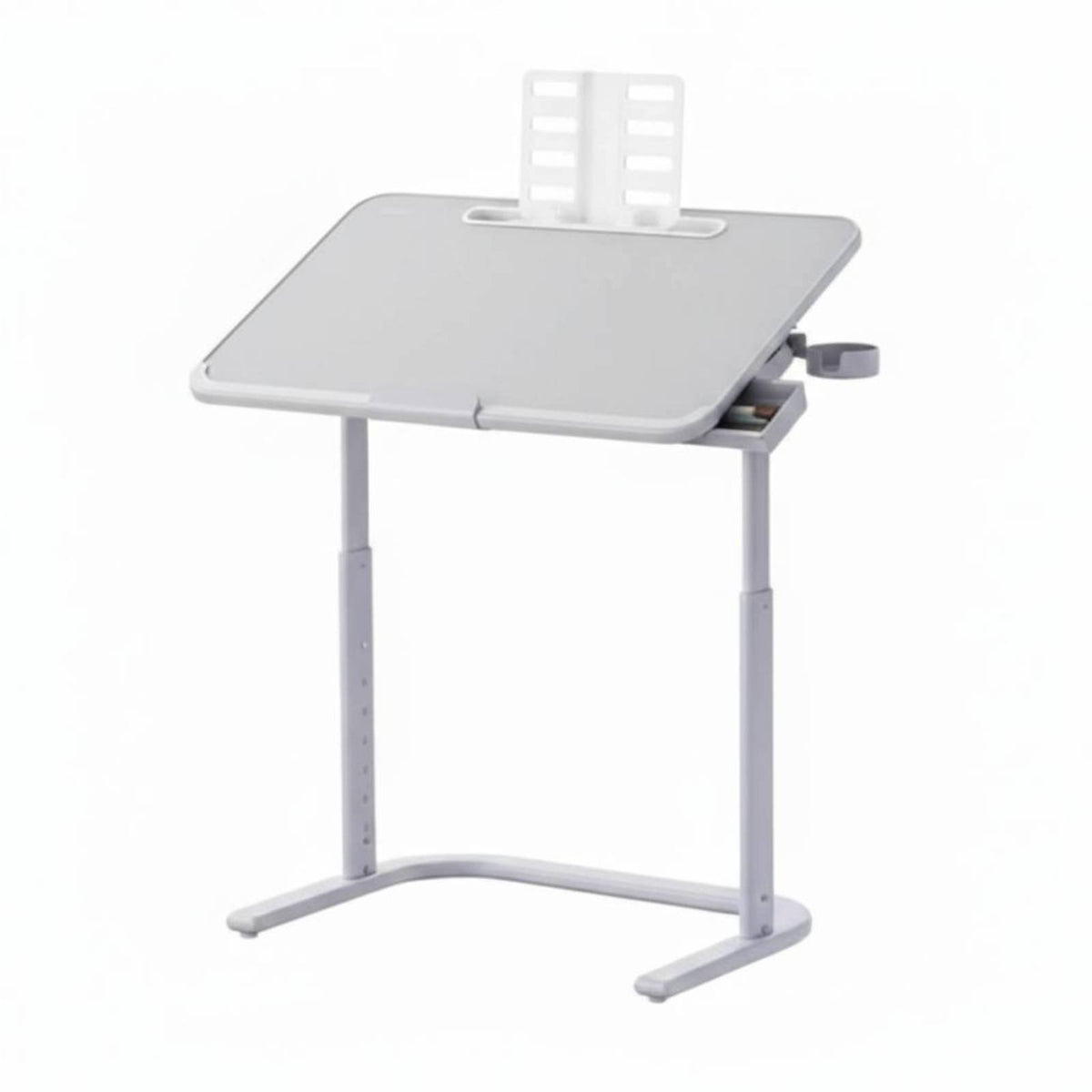 Adjustable C-Shaped Rolling Cart Waterproof Surface Mobile Furniture for Elderly