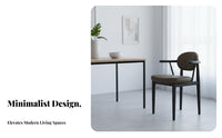 Upholstered Wood-Frame Chair With Armrests Upholstered Backrest Chair Ergonomic Design Minimalist design look for homeowners