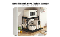 Space-Saving Extendable Microwave Rack Heat Resistant Expandable Microwave Stand Easy to Assemble Pull-out Appliance Shelf Rust Proof for Home Cooks, Apartment Dwellers, Homeowners, Kitchen, Pantry