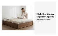 Gas elevate Storage Frame Space-Saving raiseup Bed Base Headboardless Bedroom Furniture for Apartment Dwellers, partners, Small Living Spaces, Guest Room