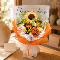 Crochet Sunburst Arrangement Knitted Crochet Flower Arrangement Decorative