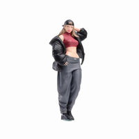 miniature Streetwear Woman Figurine Detailed Face Resin Figurine Casual Collectible Model