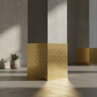 Gold Mirror Mosaic Strip Seamless Peel and Stick Trim Crystal Glass for Column