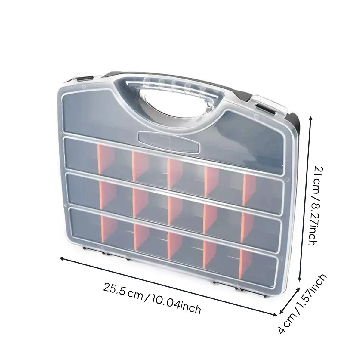Hardware Compartment Box Clear Compartments Nut and Bolt Organizer Secure Latch