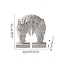 Horse Head Bookends Vintage-Retro Horse Bookends Distressed Decor for Equestrians, Bookshelf, Study