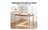 Retro Design Rectangular Dining Table Set Space-Saving Rectangular Wood-Top Table with Metal Legs Modern Design Household Furniture Easy to Clean for Small Apartment Dwellers, Homeowners, Young Adults, Kitchen, Break Premium-Grade T Nook, Living Room