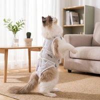 Cat Recovery Suit with Ties, Breathable Post Surgery Cat Clothing, Soft Anti Licking Pet Surgery Recovery Suit for Spay Neuter