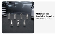 7 Pieces Reusable Dent Repair Tip Set Metal Seven-Piece Tip Assortment Silver Finish Automotive Dent Repair Tips