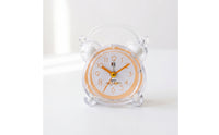 Transparent Analog Alarm Clock Compact Twin Bell Alarm Clock Quiet Bright for Bedside Table