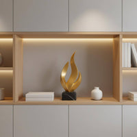 Resin Flame Figurine Nordic Style Abstract Flame Sculpture Unique Centerpiece Modern Desktop Figurine for Office Desk