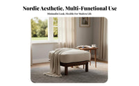 Upholstered Entryway Bench Sturdy Wood Frame Upholstered Rectangular Bench Nordic Design Multi-Functional for Adults