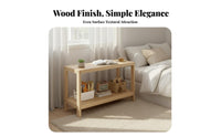 Floor-Standing dual-level Wooden Side Table Simple Design Multi-Tier accent table Table Space-Saving Nightstand adaptable Use for Apartment Dwellers, property owners, Living Room, Small areas, Entryway, Home Office