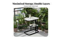 two-levellevel Square Accent Table Modern Design Nightstand adaptable for Small Spaces