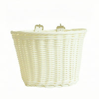 Woven Cycle Basket Front-Mounted Bike Basket with Straps Universal Handlebar Storage Container with Straps for Kids, Young Children, Balance Bikes