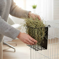 Metal Hay Feeder Rectangular Pet Accessory Vertical Rods for Enclosure