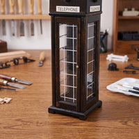 Vintage-Style Miniature Telephone Booth Realistic Miniature Phone Booth Delicate Diorama Sturdy for Hobby Builders