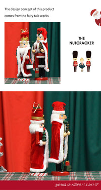 35cm Red Coat Santa Claus Nutcracker with Gift Box