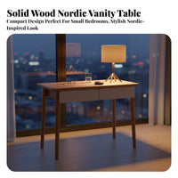 Vanity Desk with Drawers Nordic Design Bedroom Furniture Space-Saving for Adults