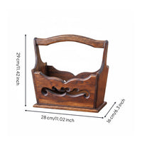 Wooden Fruit Basket Retro Wooden Design Serving Tray Easy to Carry Household Storage for Living Room
