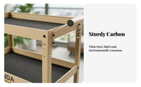 3-Tier Rolling Plant Cart Multifunctional Display Shelf Hollow-Carved Design