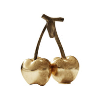 Cherry Ornament with Metal Branch Decorative Desktop Ornament with Leaf Sculptural Statue for Coffee Table, Office Desk